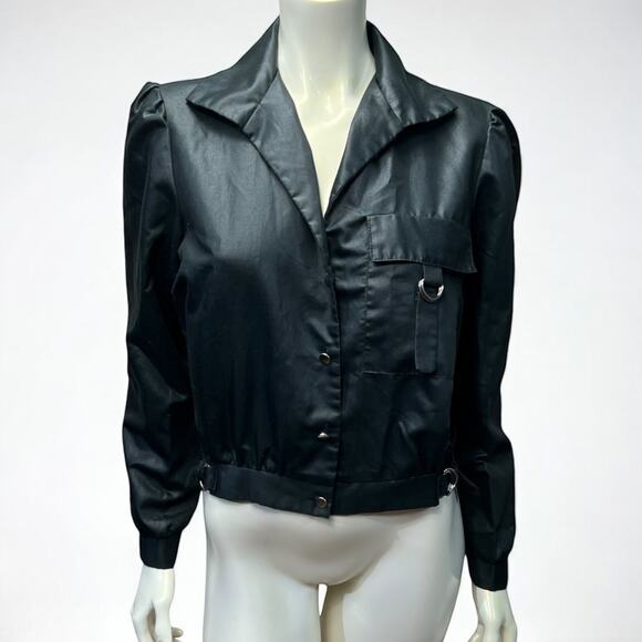 Vintage 80s Surf and Turf of California Dark Grey Cropped Utility Jacket Size L - Picture 2 of 11